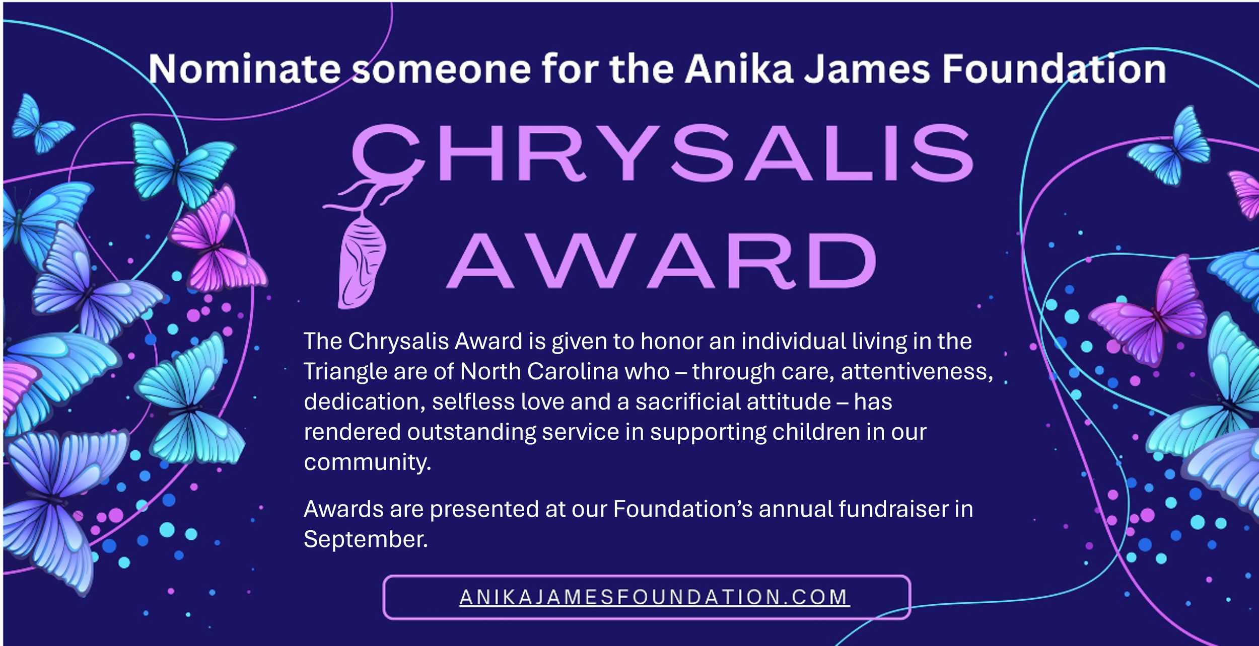 Chrysalis Award nomination flyer