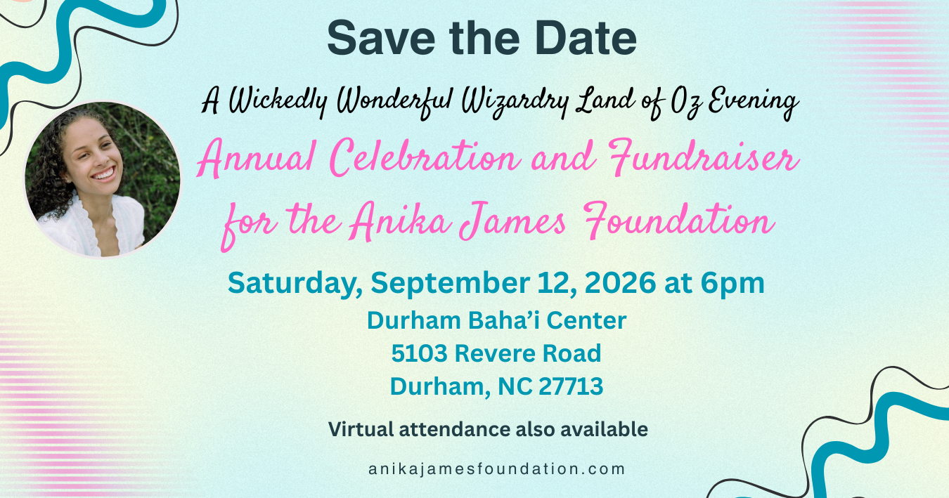 2026 Anika James Foundation Annual Celebration and Fundraiser flyer